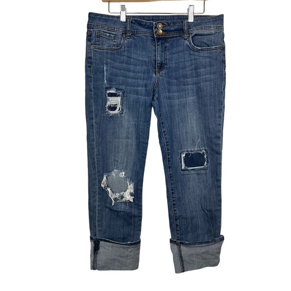 Kut from the Kloth Cameron Straight Leg Wide Cuffed Light Wash Jeans Size 10 - Picture 1 of 8